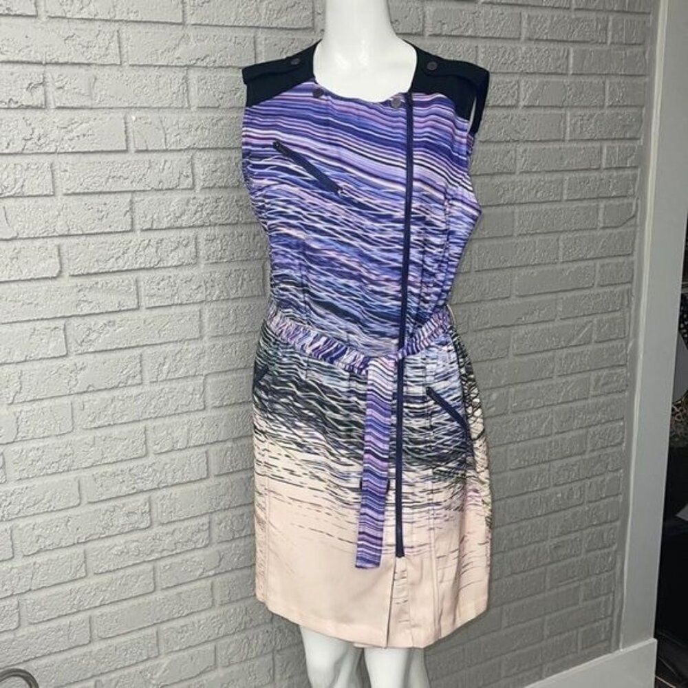Calvin Klein Women Purple Zipper Detail Sheath Dress size 8